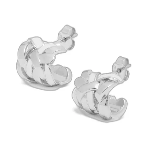 Nest small hoop earrings in sterling silver and enamel