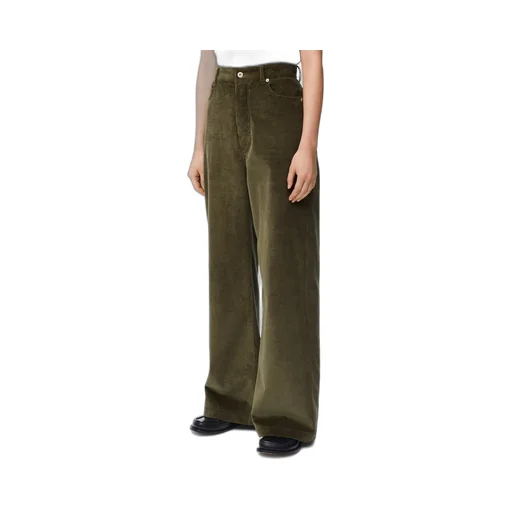 High waisted trousers in cotton and cashmere