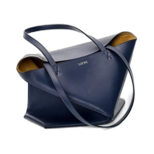 Medium Puzzle Fold tote in shiny calfskin