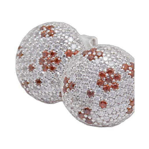 Anagram Pebble earrings in sterling silver and crystals
