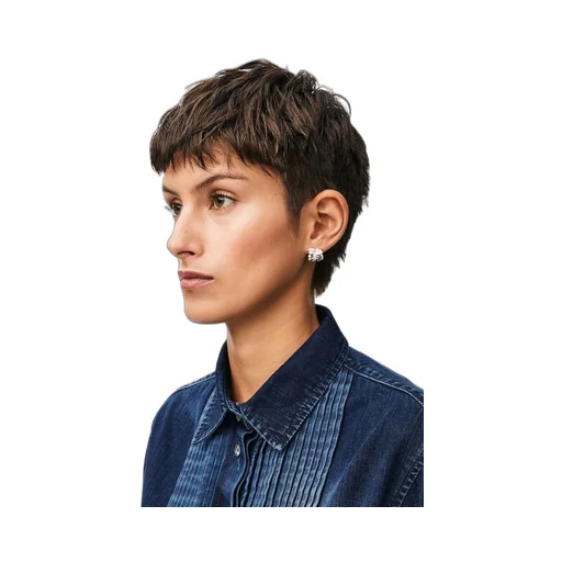 Nest small hoop earrings in sterling silver and enamel