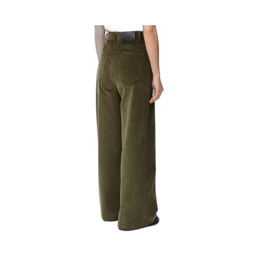 High waisted trousers in cotton and cashmere