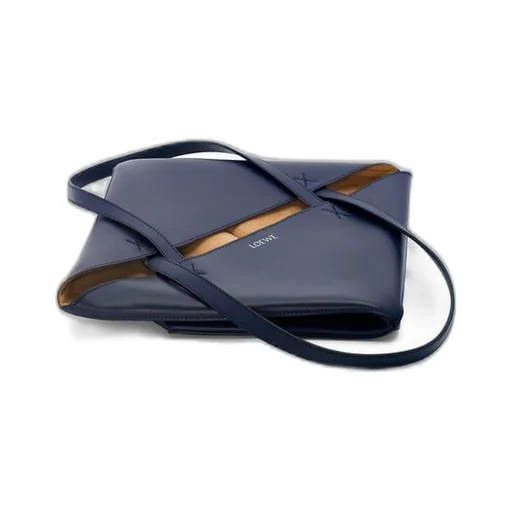 Medium Puzzle Fold tote in shiny calfskin