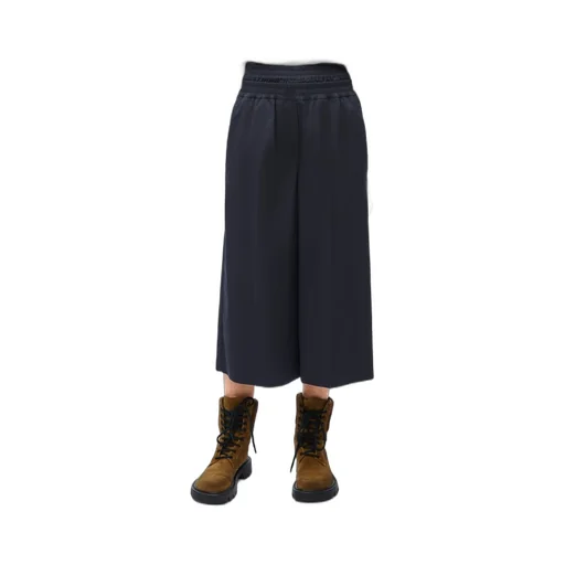 Cropped trousers in cotton and silk