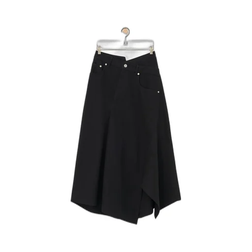 Asymmetric skirt in cotton