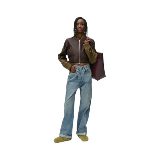 Deconstructed jeans in denim