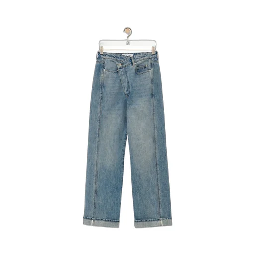 Deconstructed jeans in denim