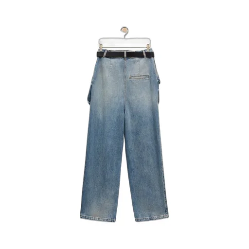 Draped jeans in denim
