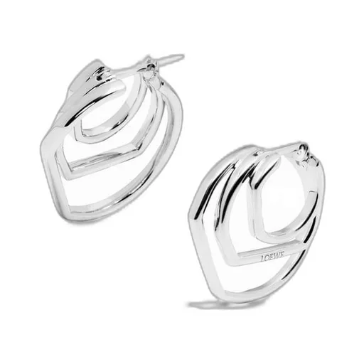 Stacked hoop earrings in sterling silver