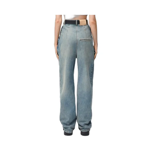 Draped jeans in denim