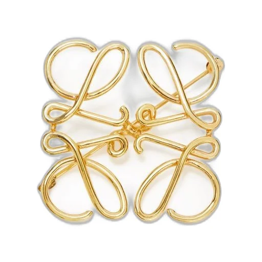 Anagram brooch in metal