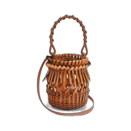Small Fringes Bucket bag in calfskin