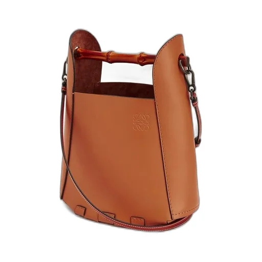 Bamboo bucket bag in calfskin