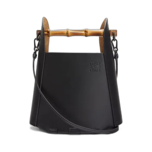Bamboo bucket bag in calfskin