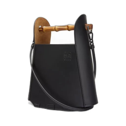 Bamboo bucket bag in calfskin