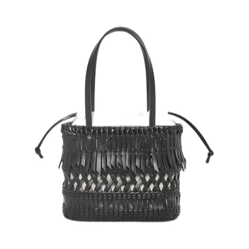 Fringe Square Basket bag in calfskin
