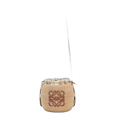 Beehive Basket bag in raffia and calfskin