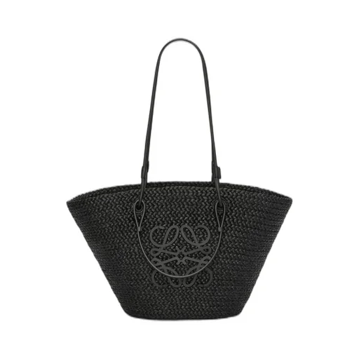 Anagram Basket bag in raffia and calfskin