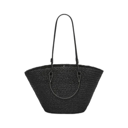 Anagram Basket bag in raffia and calfskin