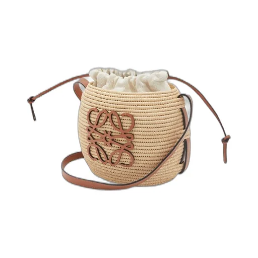 Beehive Basket bag in raffia and calfskin