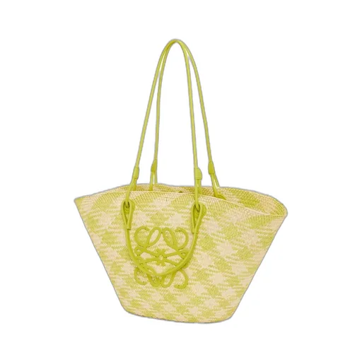 Anagram Basket bag in iraca palm and calfskin