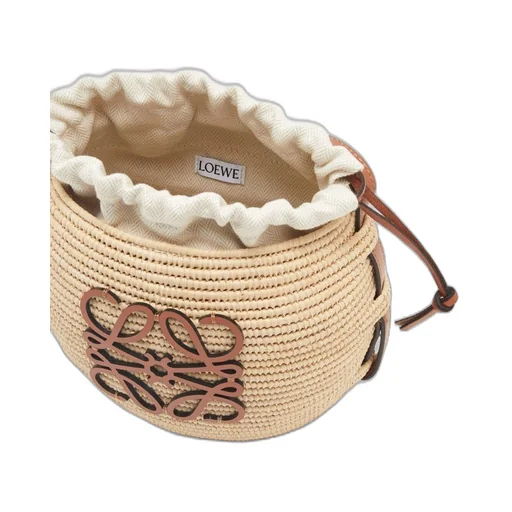 Beehive Basket bag in raffia and calfskin