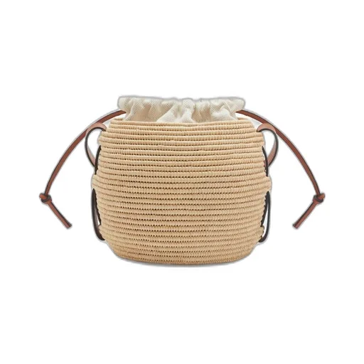 Beehive Basket bag in raffia and calfskin