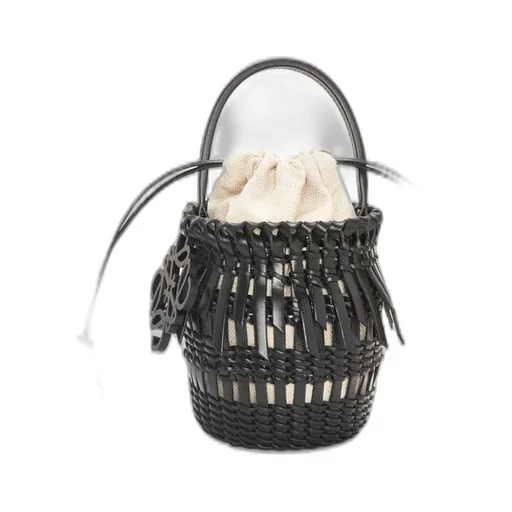 Small Fringe Bucket bag in calfskin
