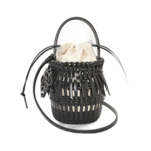 Small Fringe Bucket bag in calfskin