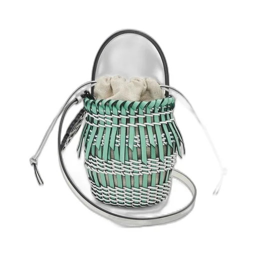 Small Fringe Bucket bag in calfskin