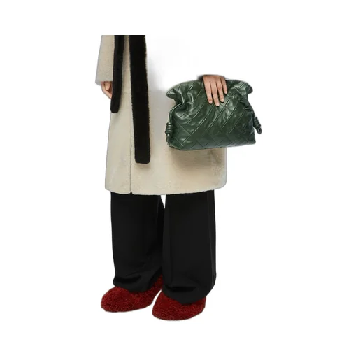 Medium Flamenco clutch in pleated nappa lambskin