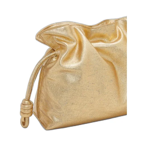 Medium Flamenco clutch in metallic lambskin