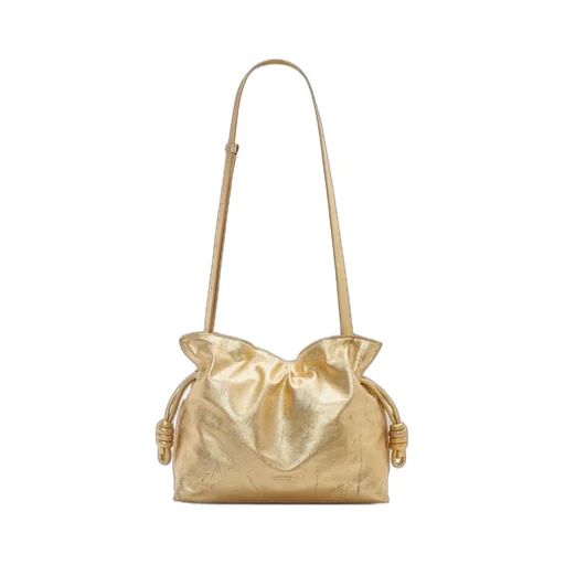 Medium Flamenco clutch in metallic lambskin