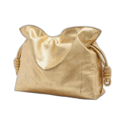 Medium Flamenco clutch in metallic lambskin