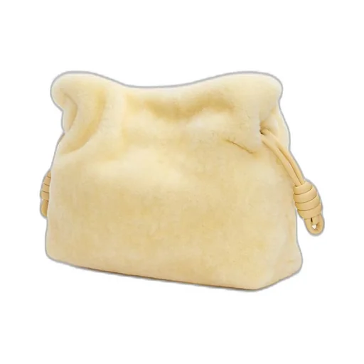 Flamenco clutch in shearling