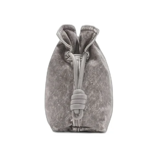 Medium Flamenco clutch in flocked denim