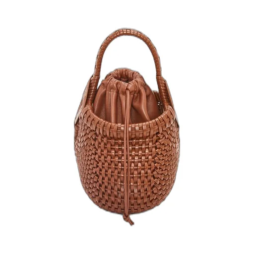 Mini Diamond Round Basket bag in calfskin