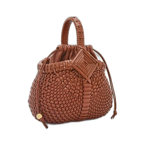 Mini Diamond Round Basket bag in calfskin