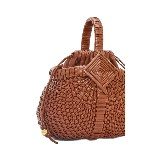 Mini Diamond Round Basket bag in calfskin