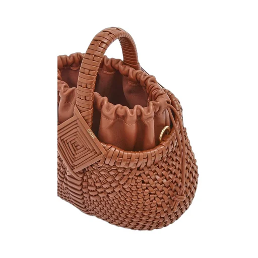Mini Diamond Round Basket bag in calfskin