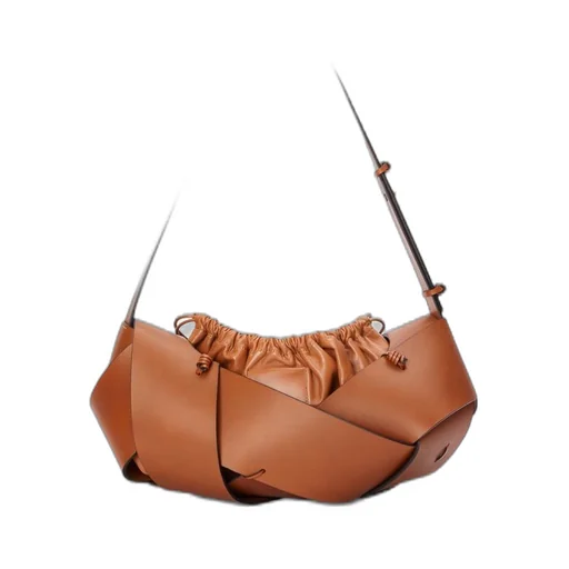 Interlaced hobo bag in calfskin