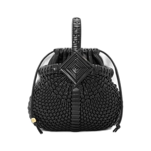 Mini Diamond Round Basket bag in calfskin