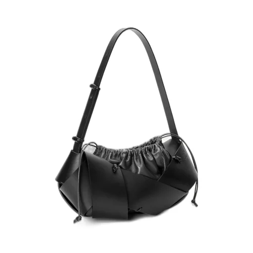 Interlaced hobo bag in calfskin