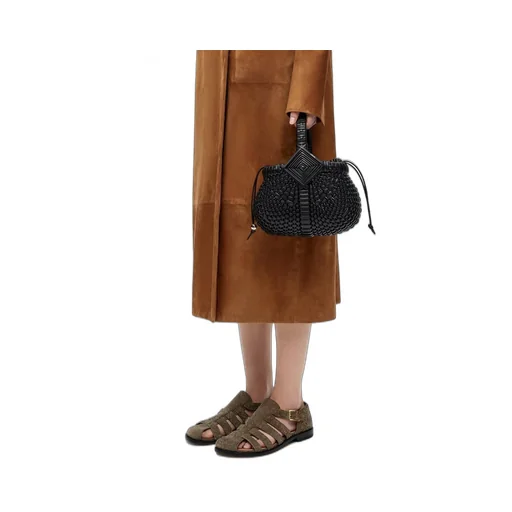 Mini Diamond Round Basket bag in calfskin