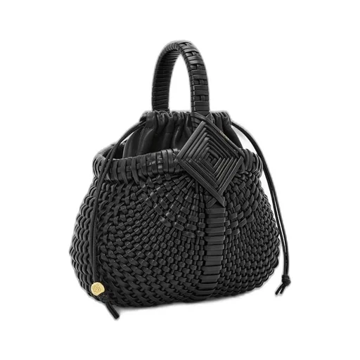 Mini Diamond Round Basket bag in calfskin