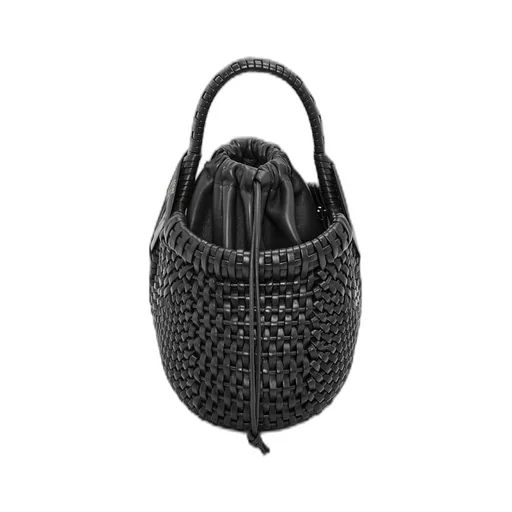 Mini Diamond Round Basket bag in calfskin