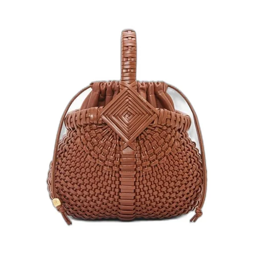 Mini Diamond Round Basket bag in calfskin