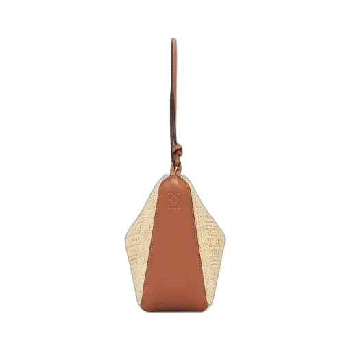 Mini Hammock Hobo in raffia and calfskin