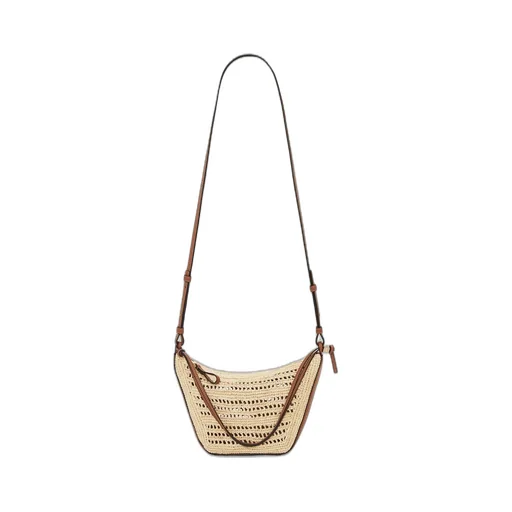 Mini Hammock Hobo in raffia and calfskin