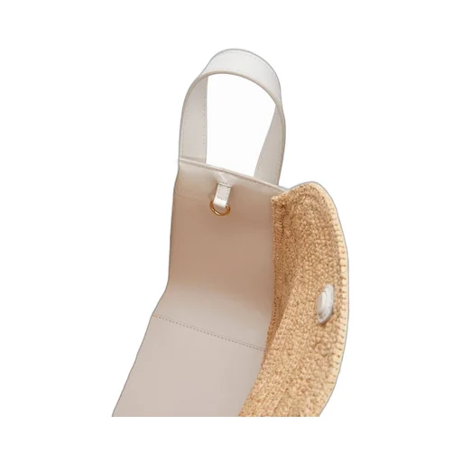 Compact Hammock bag in raffia and calfskin